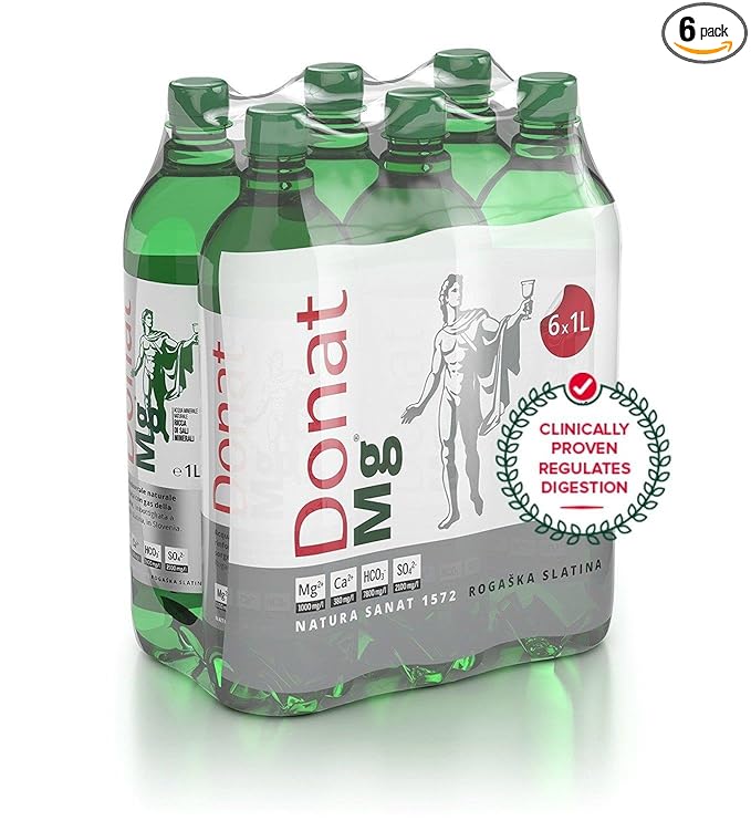 Natural Magnesium Water - 1000mg Magnesium in 1000ml ''Donat Mg'' Bulk Pack 6x1L