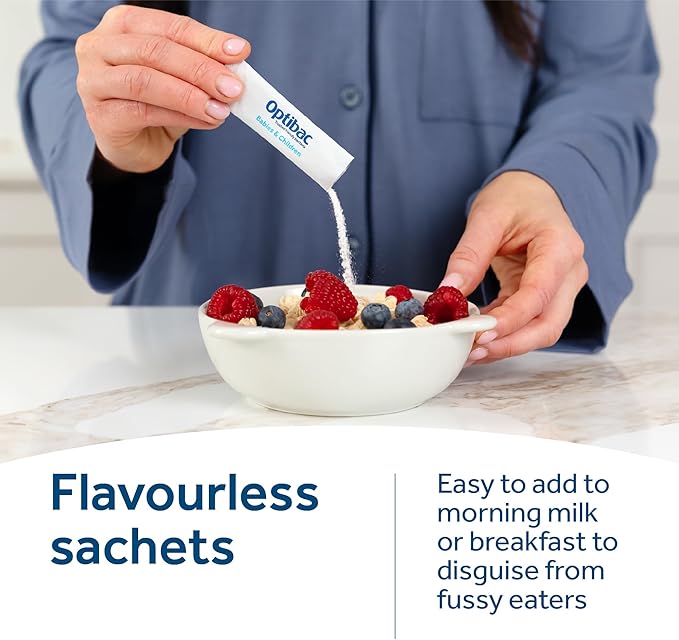 Optibac Probiotics Babies &amp Children - Kids Probiotic + Vitamin D for Immune Support - Most Trusted by Parents - 30 Sachets