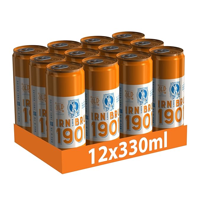 IRN-BRU 1901 12 Pack A Very Special Vintage Recipe No Caffeine Full Sugar Taste The First Ever IRN-BRU Recipe - 12 x 330ml Cans