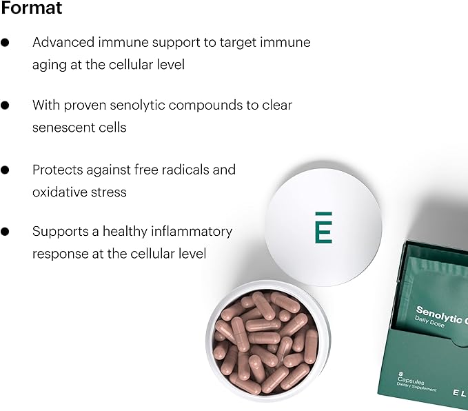 ELYSIUM Format Immune Support Supplement - Vitamin C Supplement Immunity Support Immune Defense Intermittent Senolytic Complex Immune Support for Adults Complete Immunity Supplement - 60ct