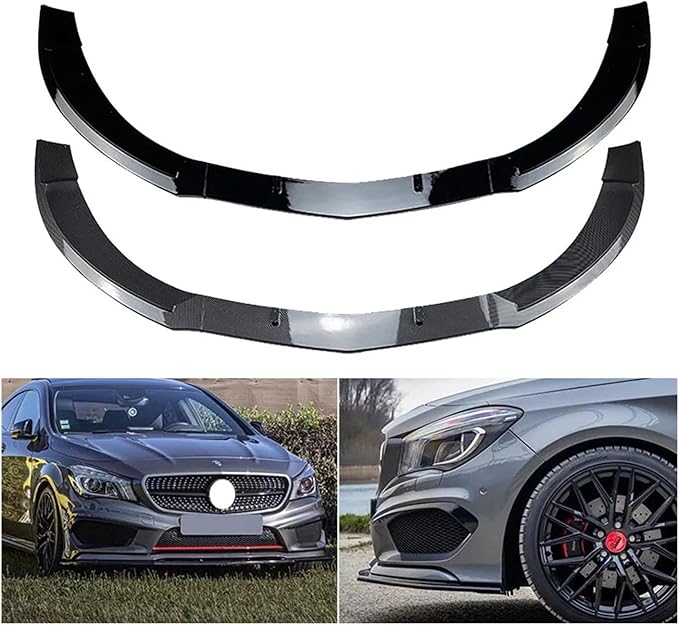 Car Front Bumper Lip Compatible for Mercedes Benz CLA Class C117 CLA200 260 CLA45 AMG 2013-2015 Spoiler Splitter Body Kits Diffuser(Color:Carbon)