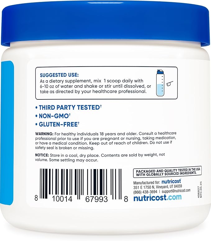 Nutricost Potassium BHB Salts Exogenous Ketone Supplement 6.4g Beta-Hydroxybutyrate Per Serving 250 Grams