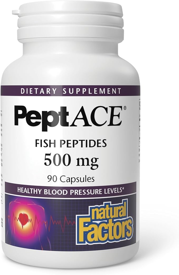 Natural Factors PEPTACE® FISH PEPTIDES 500 mg 90 Capsules