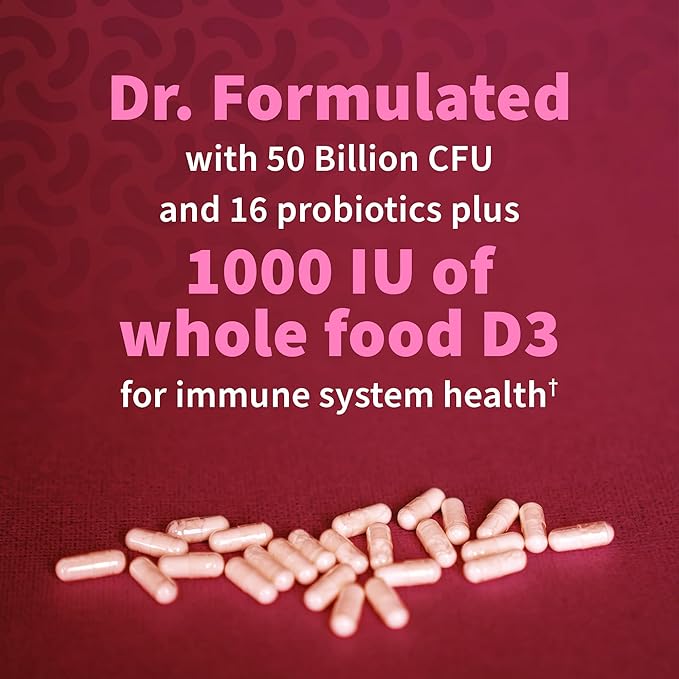 Garden of Life Dr. Formulated Probiotics Urinary Tract+ - 50 Billion CFU - Supports Digestive Immune &amp Urinary Tract Health - Shelf Stable - 60 Vegetarian Capsules