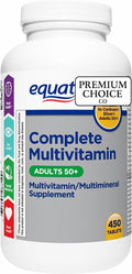 Equate 50+ Daily Multivitamin Supplement Tablets (450 Count) – Complete Multimineral Formula for Men &amp Women - Includes Sticker