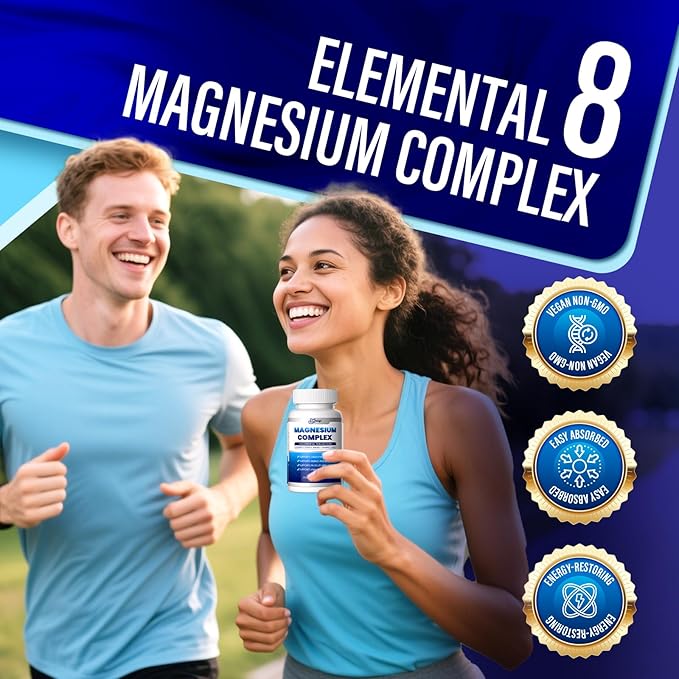 8-in-1 Magnesium Complex Supplement - 1000mg | High Absorption | Vegan Non-GMO | 90 Capsules (2)