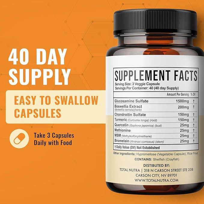 Glucosamine Chondroitin MSM Turmeric 2100mg – Joint Complete Capsules Advanced Strength Joint Support Supplement for Adults Hands Back Knee Mobility – Bone &amp Joint Health Supplements for Men &amp