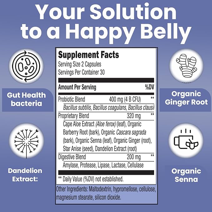 Teami Bloat Banish Fast Gas and Bloating Relief for Women - Debloat Pills to Support Digestion Ensuring Regularity &amp Constipation Relief - Natural Herbal Belly Cleanse with Digestive Enzymes