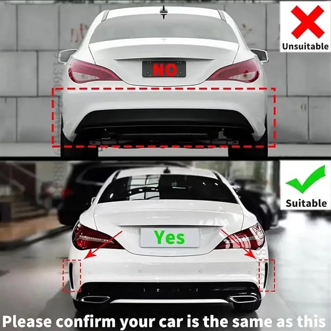 Car Rear Bumper Lower Diffuser Lip SplitterCompatible for Mercedes Benz CLA Class W117 C117 CLA220 CLA250 Sport CLA45 A-MG Sedan 2016-2019