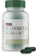 Vitanergy Beauty Sleep &amp Skin Glow Supplement – 4-in-1 Nighttime Support with L-Glutathione Hyaluronic Acid L-Theanine &amp Chamomile – Vegan Made in USA 56 Capsules