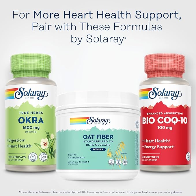 SOLARAY Oat Fiber - Soluble Fiber Supplement Powder - Standardized to Beta Glucans for Heart Health Support - Unflavored Gluten Free Vegan 60 Day Guarantee Lab Verified - 30 Servings 11.6oz