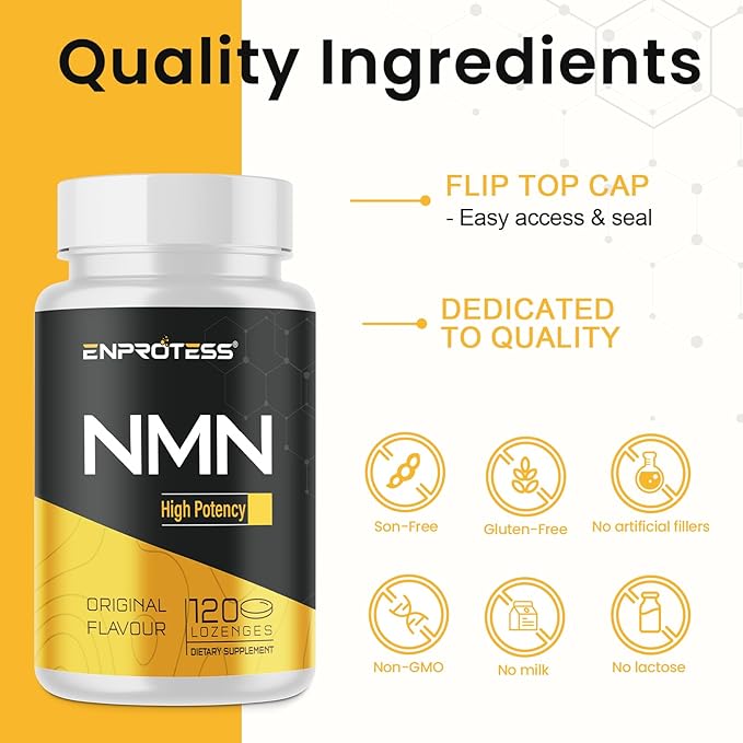 Sublingual NMN 500mg Max Absorbency &amp Fast-Acting NMN Supplement（240-Day Supply） 99% Pure NMN (Nicotinamide Mononucleotide) for NAD Cell Immune Energy Muscle Anti-Aging Longevity 240 Loze