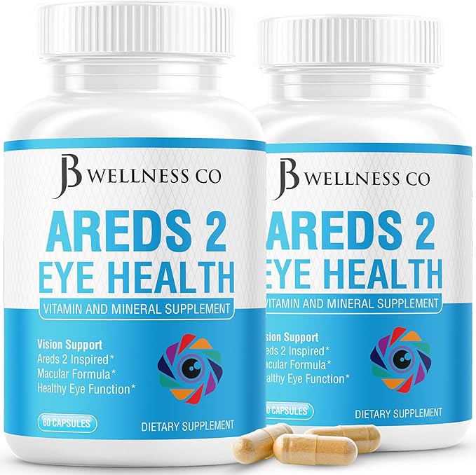 JB Wellness AREDS 2 Eye Vitamin &amp Mineral Supplement Contains Lutein Vitamin C Zeaxanthin Zinc &amp Vitamin Enhance Vision Supplement - 120 Count