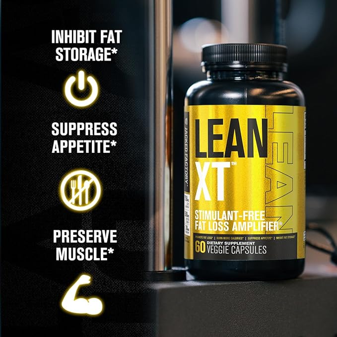 Jacked Factory Burn-XT Clinically Studied Fat Burner &amp Weight Loss Supplement - Appetite Suppressant &amp Energy Booster (120 Capsules) &amp Lean-XT Caffeine-Free Fat Burner (60 Capsules)