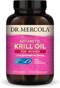 Dr. Mercola Krill Oil for Women - 2 mg Astaxanthin - MSC Certified Sustainable - Supports Brain Skin &amp Immune Systems - with Omega-3s - Non-GMO Gluten-Free &amp Soy-Free - 270 Capsules (30 Serv