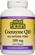 Natural Factors Coenzyme Q10 - Antioxidant Support Supplement Supports Cellular Energy Production - Better Absorption Aids Healthy Heart Function - 100 mg 240 Softgels (240 Servings)