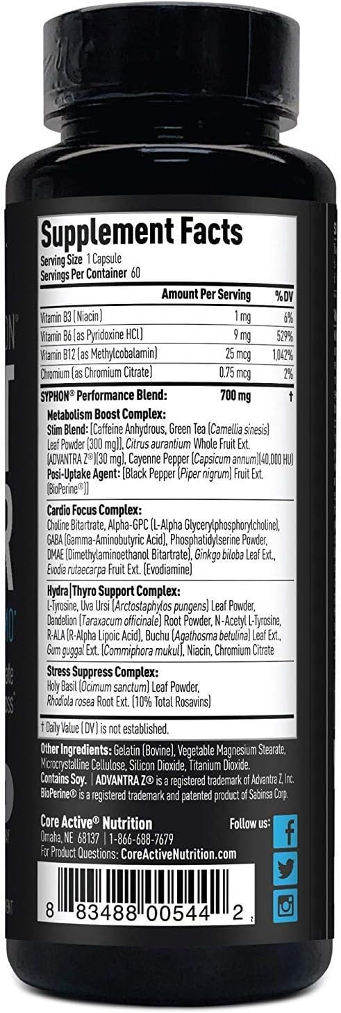 Lean Core Omega + MCT (90 Servings) Syphon Thermogenic Fat Burner (60 Capsules)