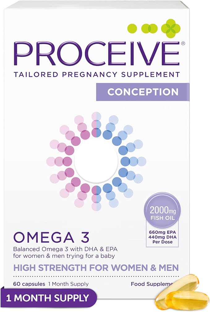 Proceive Tailored Fertility Supplements for Women Bundle - Womens Pre-Conception Vitamins &amp Minerals for Pre Pregnancy Support and Prenatal Omega 3 Fish Oil Supplement