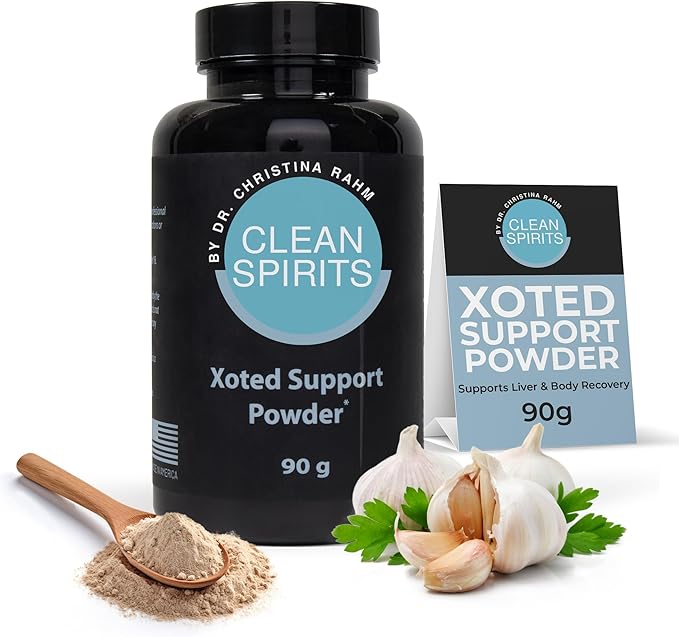 Clean Spirits Xoted Support Powder for Hangover Relief &amp Liver Support | with B Complex Vitamins Magnesium Vitamin E &amp Garlic | 30 Servings 90g