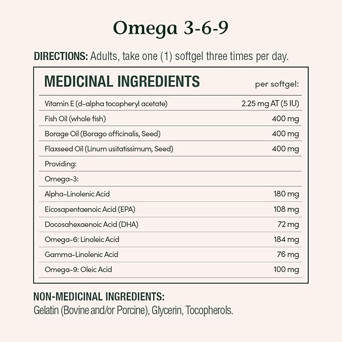 Nature's Bounty Omega-3-6-9 1200mg 200 count