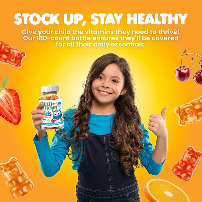 DR. MORITZ Kids Multivitamin Gummies - with Kids Vitamins A C D E B6 B12 Zinc &amp More- Complete Daily Support- Vegetarian &amp Non-GMO Multivitamins for Children (180 Count)