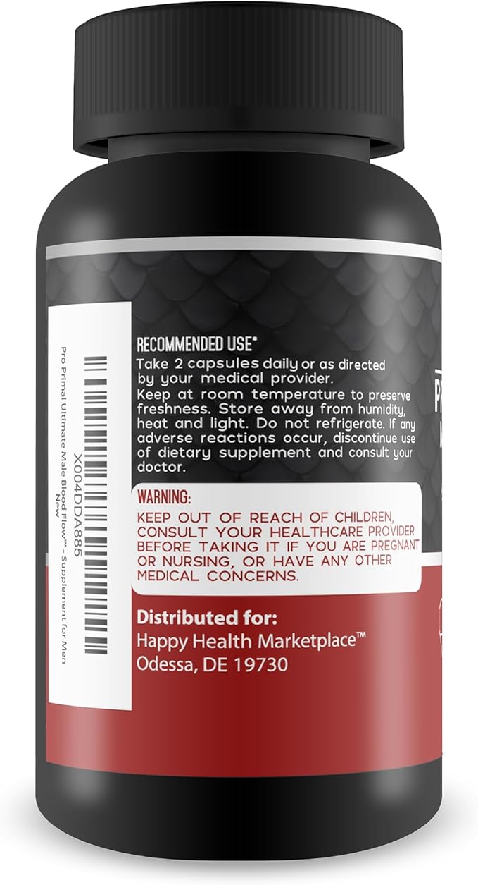 Pro Primal Ultimate Male Blood Flow - Our Best Advanced Blood Flow Circulation Support - Blood Flow Pro Primal X Primal Ultimate Max Blood Flow Supplement Powder Capsules Whole Body Circulation Pills