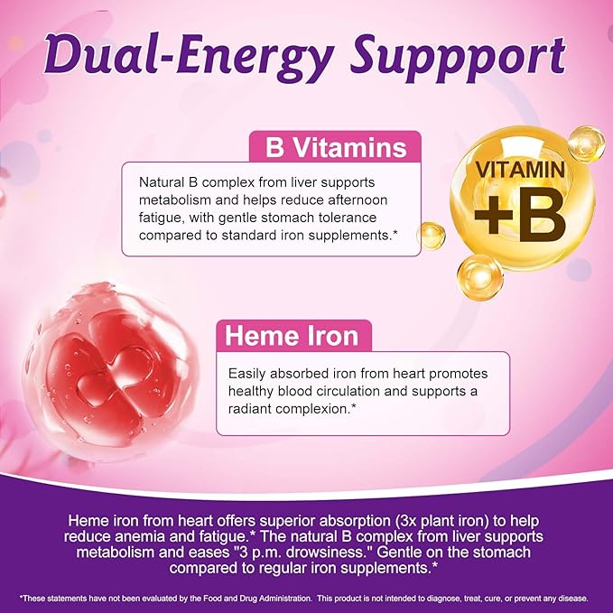 Beef Organ Supplement for Women Beef Liver Capsules Supplement Supports Women's Overall Energy and Health Balance Hormones Energy Menstrual Skin Care Hormone Balance for Women 2x60 Capsules