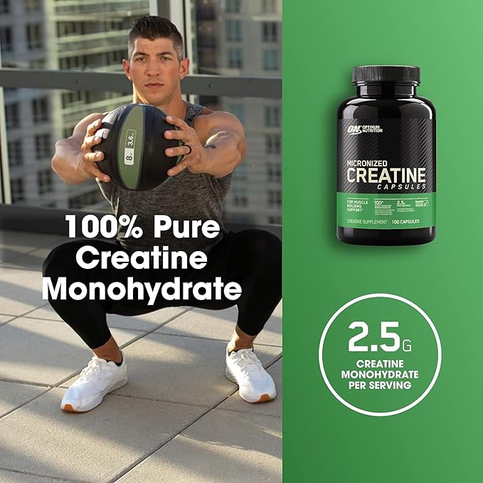 Optimum Nutrition Unflavored Creatine Monohydrate 100 Capsules Bundled with Optimum Nutirtion HMB 90 Capsules