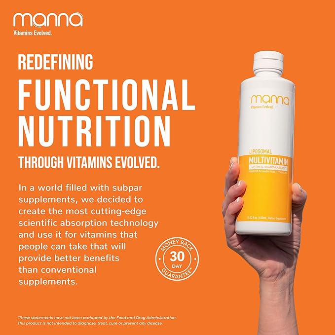 Manna Vitamins Evolved Liposomal Multivitamin - Daily Multivitamin Provides 20 Vitamins and Minerals - Multivitamins for Men and Women - Boosts Immune System Supports Energy and Metabolism 2 Pack