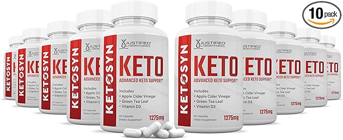 (10 Pack) Ketosyn Keto ACV Pills 1275MG Keto Support Blend Capsule Alternative to Keto ACV Gummies Formulated with Apple Cider Vinegar Extra Virgin Olive Oil Powder Green Tea Leaf 600 Capsules