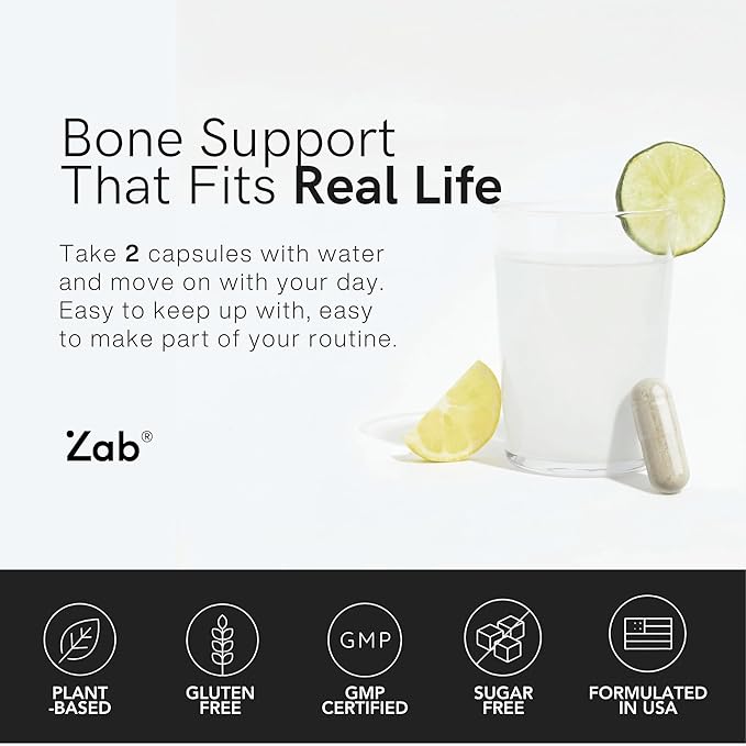 ZAB Algae Calcium Supplement with Vitamin D3 &amp K2 MK7 Magnesium Calcium Complex for Daily Bone Health Support &amp Strength 90 Capsules 45-Day Supply