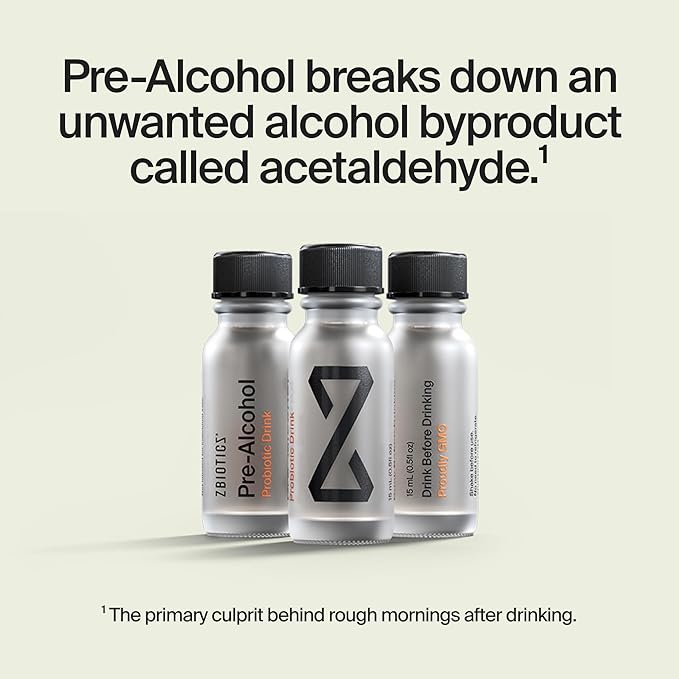 ZBiotics — Feel Better After Drinking Wake Up Refreshed Science-Backed Patented Probiotic for Easier Mornings Travel-Friendly 3-Pack of 0.47 Fl Oz Bottles