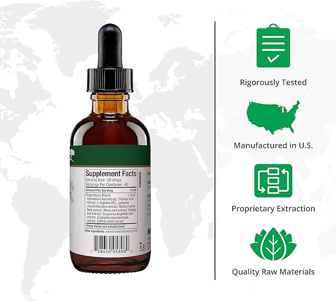 NutraMedix Natural Boost for Men - Amino Acids and Energy Support - Ginkgo Biloba Maca Root Saffron Extract Epimedium and L-Arginine - Men's Health Supplement (2oz / 60ml)