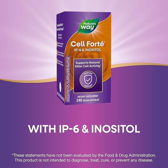 Nature's Way Cell Forté IP-6 &amp Inositol Immune Support Supplement with CalciumPhosphorusand Magnesium*Gluten-FreeVegan240 Capsules (Packaging May Vary)(Pack of 2)
