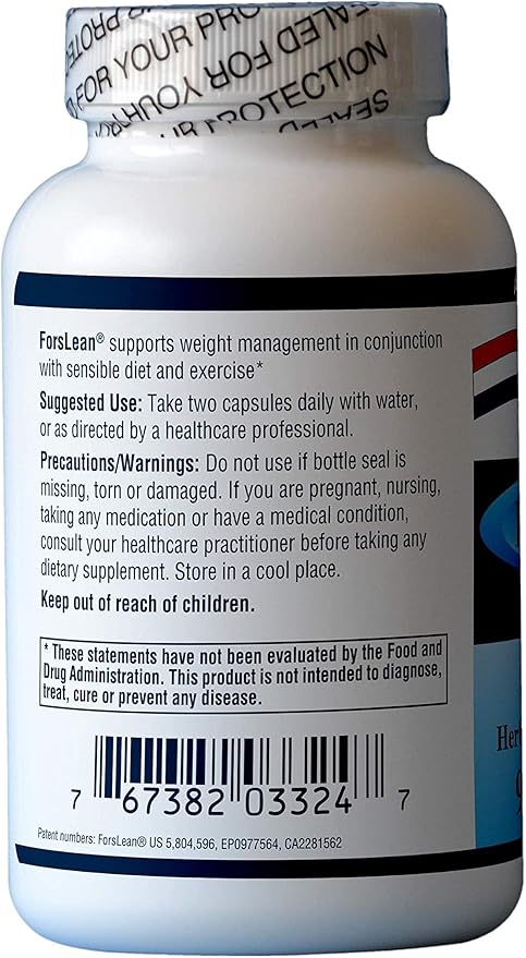 AFI ForsLean® Extreme Healthy Weight Management Supplement 250 mg I Forskolin from Coleus Forskohlii for Healthy Body Composition Support &amp Metabolism Support | Non-GMO Gluten Free - 90 Capsules