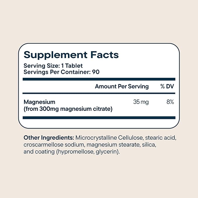 Santo Remedio Magnesium Supports Muscle Relaxation Dietary Supplement Magnesium Citrate 300 mg No Artificial Flavors No Artificial Colors 90 Tablets (90 Servings)