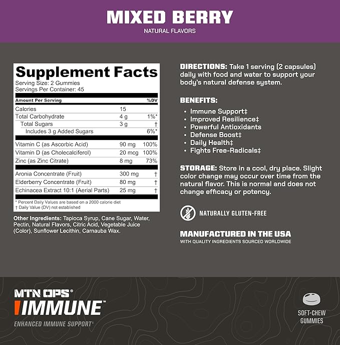 MTN OPS Slumber Vitamin D3 + K2 &amp Immune Gummies Bundle