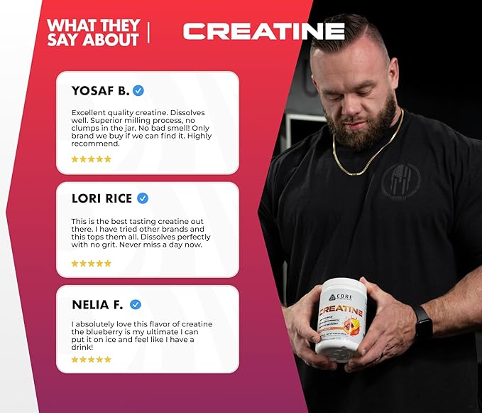 Core Nutritionals Creatine Monohydrate | Increase Strength Build Muscle Improve Recovery | 5g Creatine | 80 Servings (Unflavored)