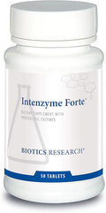 Biotics Research Intenzyme Forte™ Proteolytic Pancreatic Enzymes Pancreatin Bromelain Papain Lipase Amylase–Supplement Supports Healthy Protein Digestion–Immune &amp Circulatory Function 50 Tabl