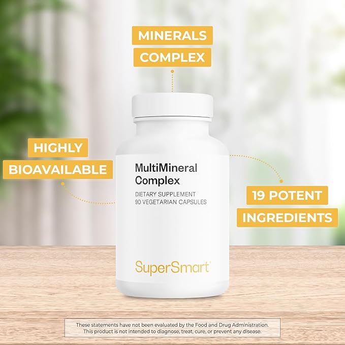 SuperSmart - Multimineral Complex Supplement (Full Spectrum) - with Magnesium Zinc Boron Calcium Chromium Selenium Iodine Potassium | Non-GMO &amp Gluten Free - 90 Vegetarian Capsules