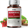 Berberine with Ceylon Cinnamon 800mg Advanced 4-in-1 Synergy Berberine Supplement Multi-Targeted Berberine Complex Support Blood Sugar Cholesterol Health &amp Immune* Gluten-Free Non-GMO &amp V