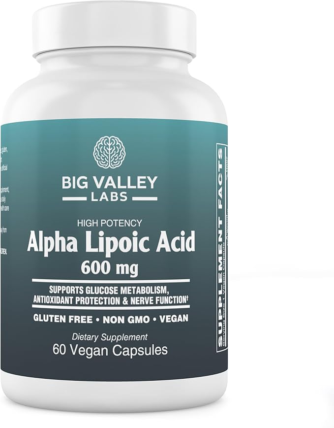 Alpha-Lipoic Acid 600 mg – High-Potency Antioxidant Support – Supports Cellular Health &amp Energy Metabolism – Vegan Non-GMO Gluten-Free – 60 Capsules