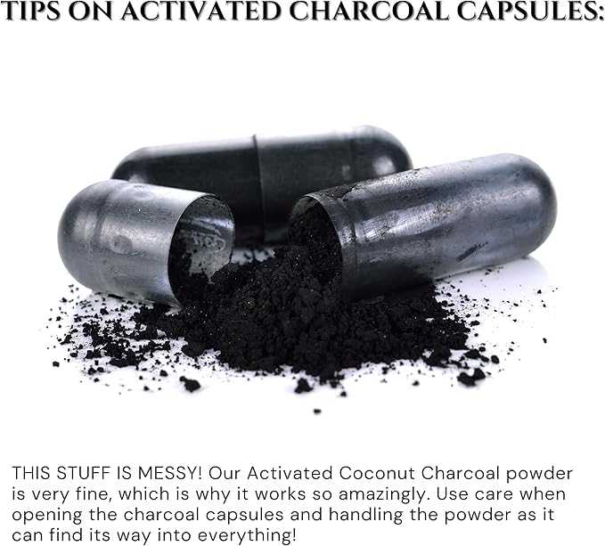 Schizandu Activated Coconut Charcoal Capsules – Vegan Organic Non-GMO No Additives – 210 Count X-Large Bottle