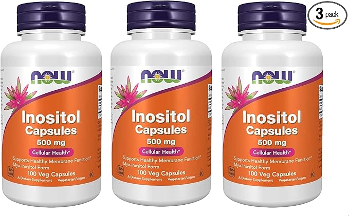 NOW Foods Foods Inositol 500mg100 Capsules (Pack of 3)