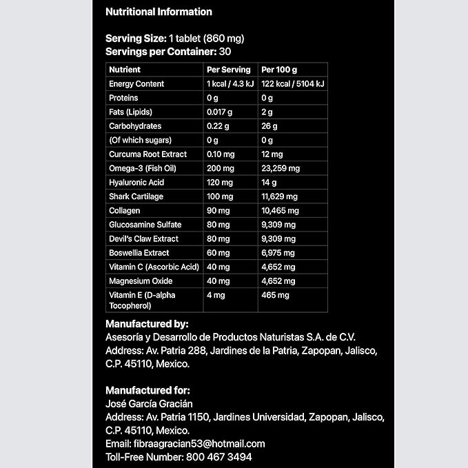 Original-YEICOB Hyaluronic Acid 30 Caplets of 860mg