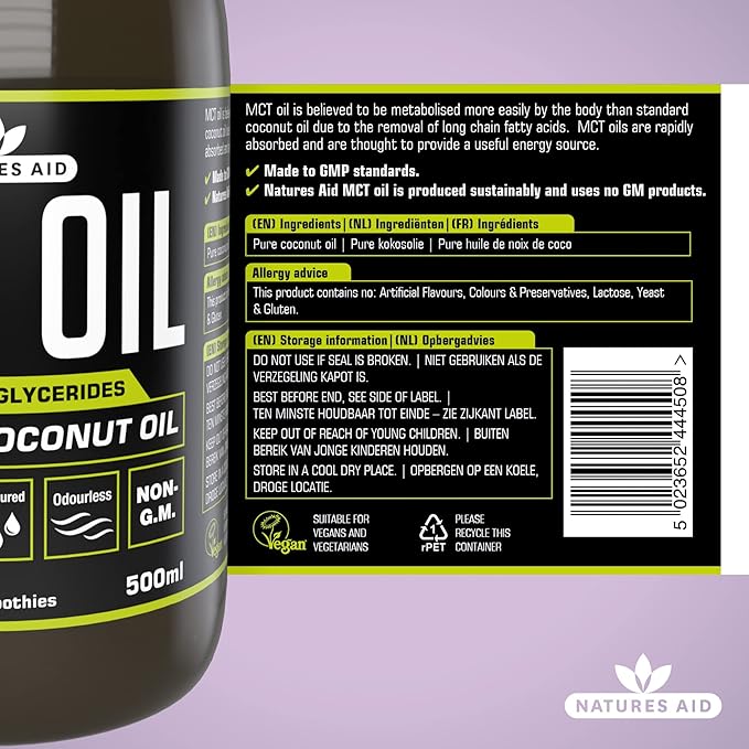 Natures AID Mct Oil 100% 500 ML