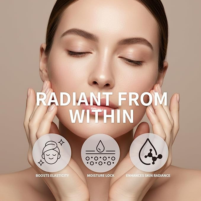 Water Glow Dewy Skin Capsules | Hyaluronic Acid 1975 mcg Ceramide Collagen Elastin | Anti-Aging Supplement Supports Skin Care &amp Collagen Production–30 Capsules