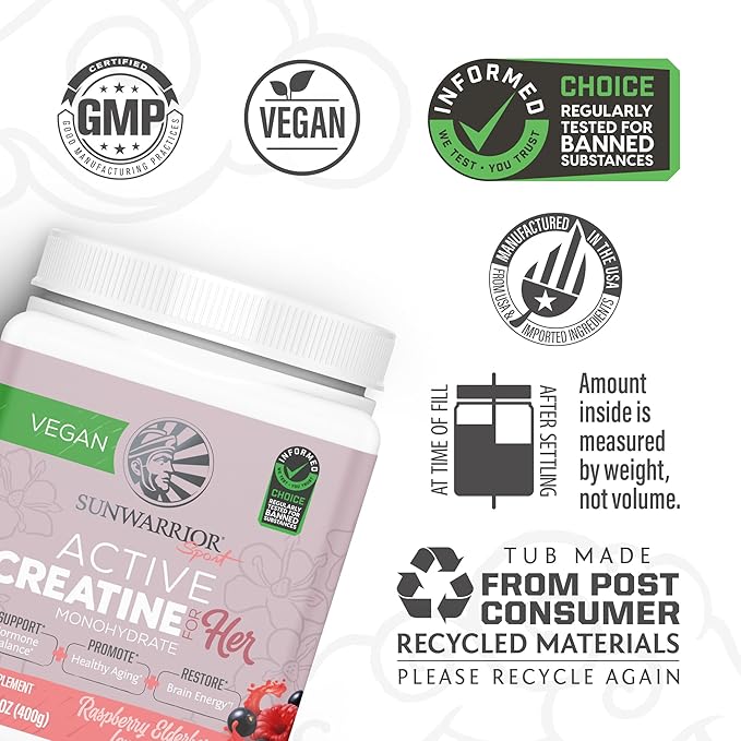 Creatine for Her &amp Organic Plant Based Protein Powder Set | Bundle &amp Save | Raspberry Lemonade Creatine Monohydrate plus Vegan Organic Protein (50 Servings Rasp Lemonade 30 Servings Unflavore
