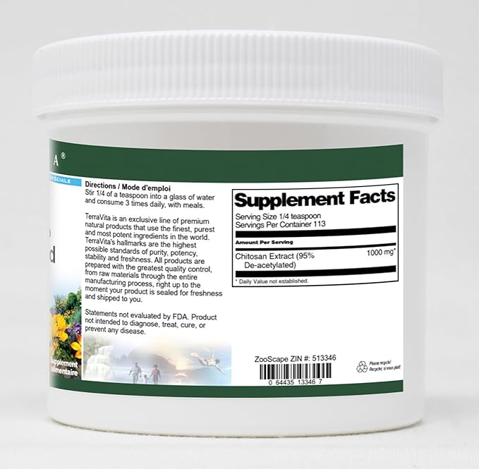 Chitosan Extract 95% De-acetylated Powder (4 oz ZIN: 513346) - 3 Pack