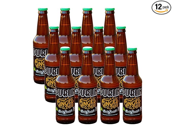 Dublin Bottling Works Craft Soda Pure Cane Sugar Made in Texas – Assorted 12-Pack – Premium Small-Batch Soda Gluten-Free Retro Artisanal Beverages (12 Pack GINGER Beer)